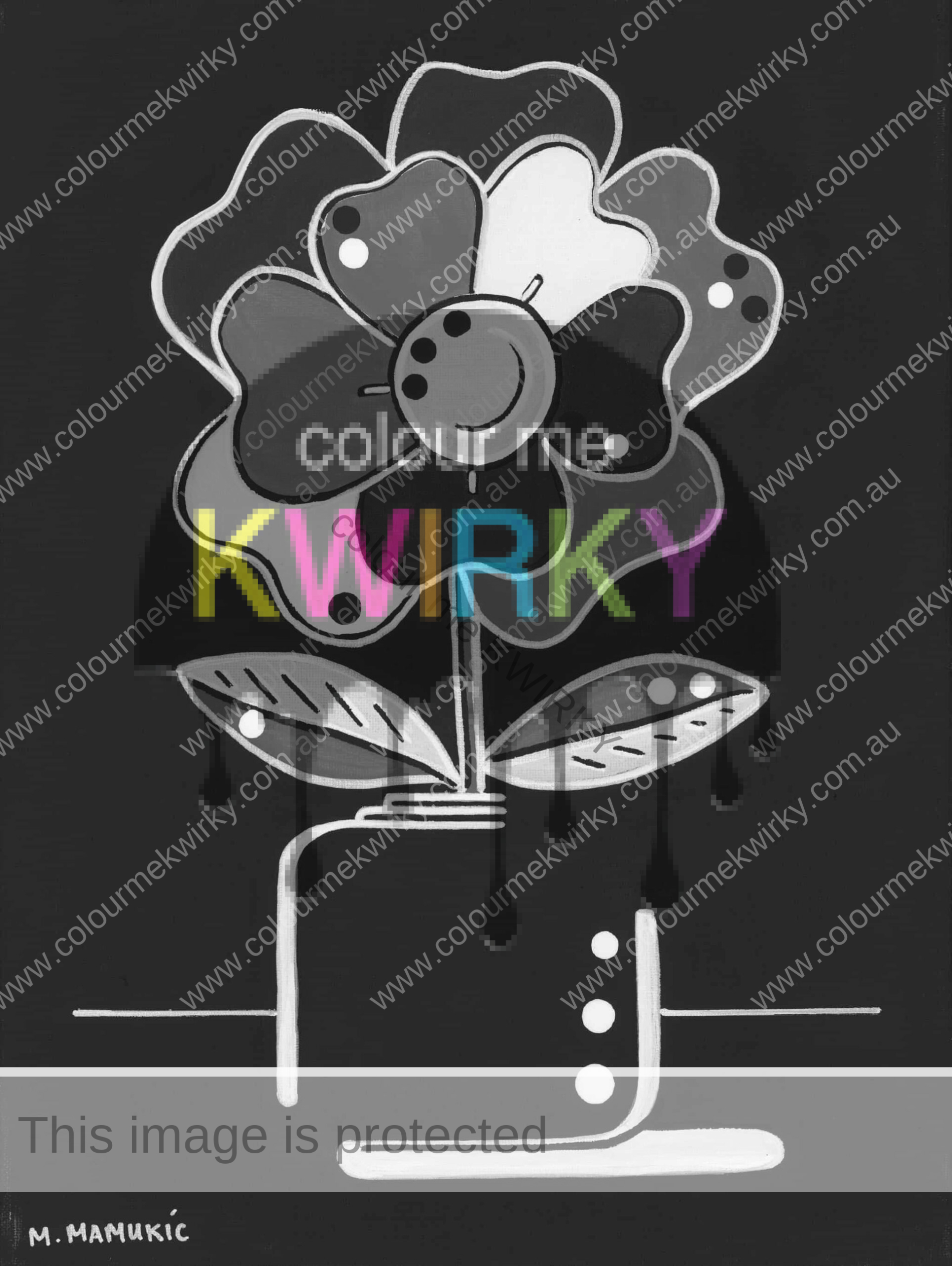 Floral – Flower Pot on Black