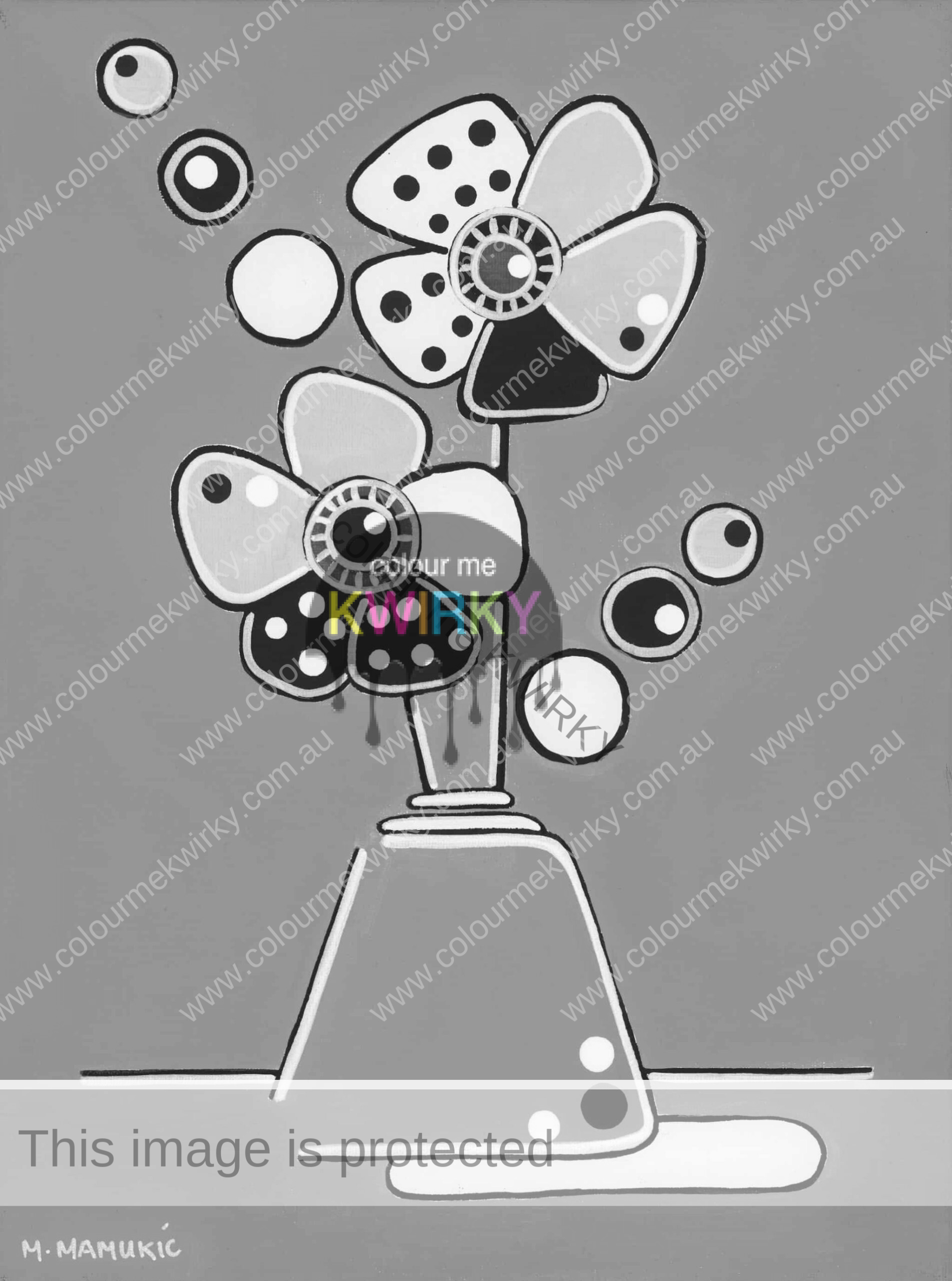Floral Originals – Flower Pot on Blue