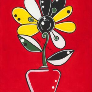 Flower Pot on Red