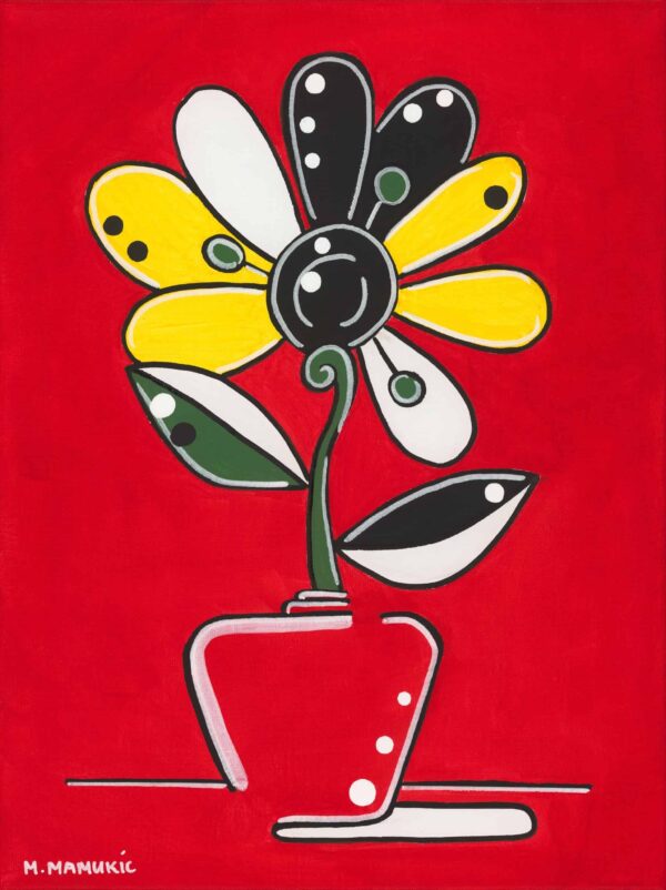 Flower Pot on Red