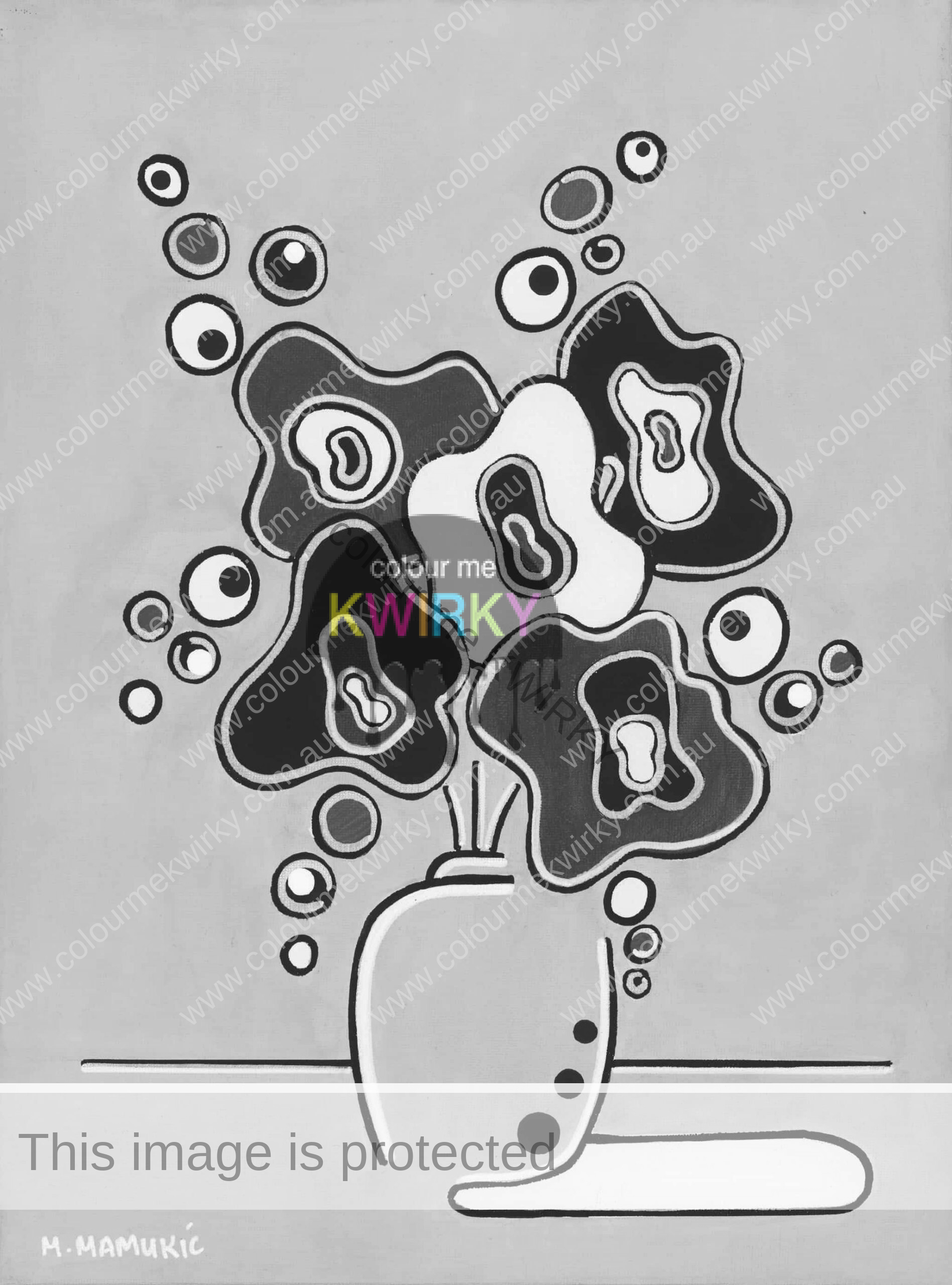Floral Originals – Flower Pot on Yellow