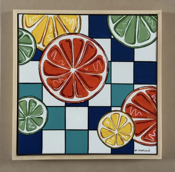 Citrus - Original only, Framed in a timber floating frame.