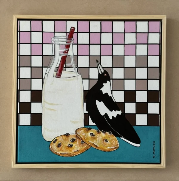 Maggie wants Milk - Original only, Framed in a timber floating frame.